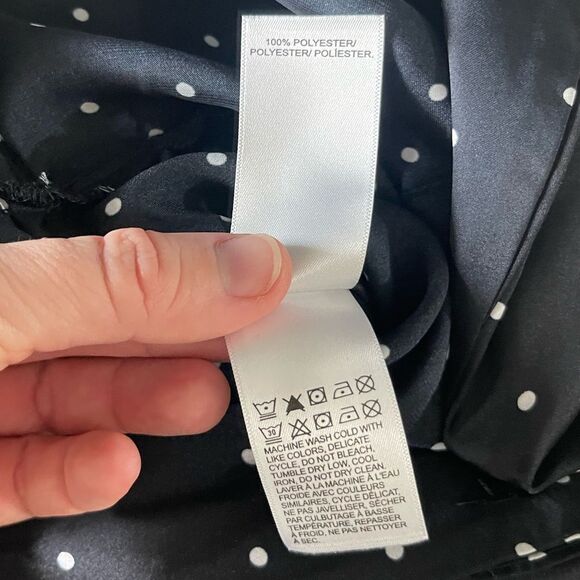 Lucky Brand Polkadot Printed Button Front Satin Jumpsuit in Black and White - Picture 11 of 12